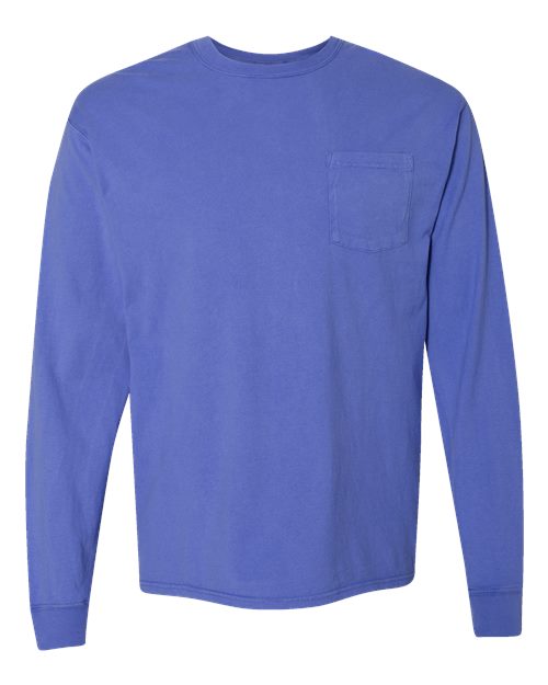 Garment-Dyed Long Sleeve T-Shirt With a Pocket