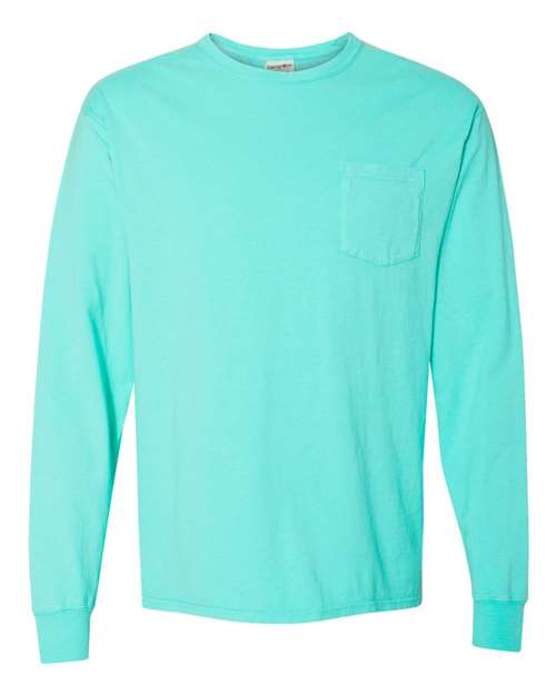 Garment-Dyed Long Sleeve T-Shirt With a Pocket