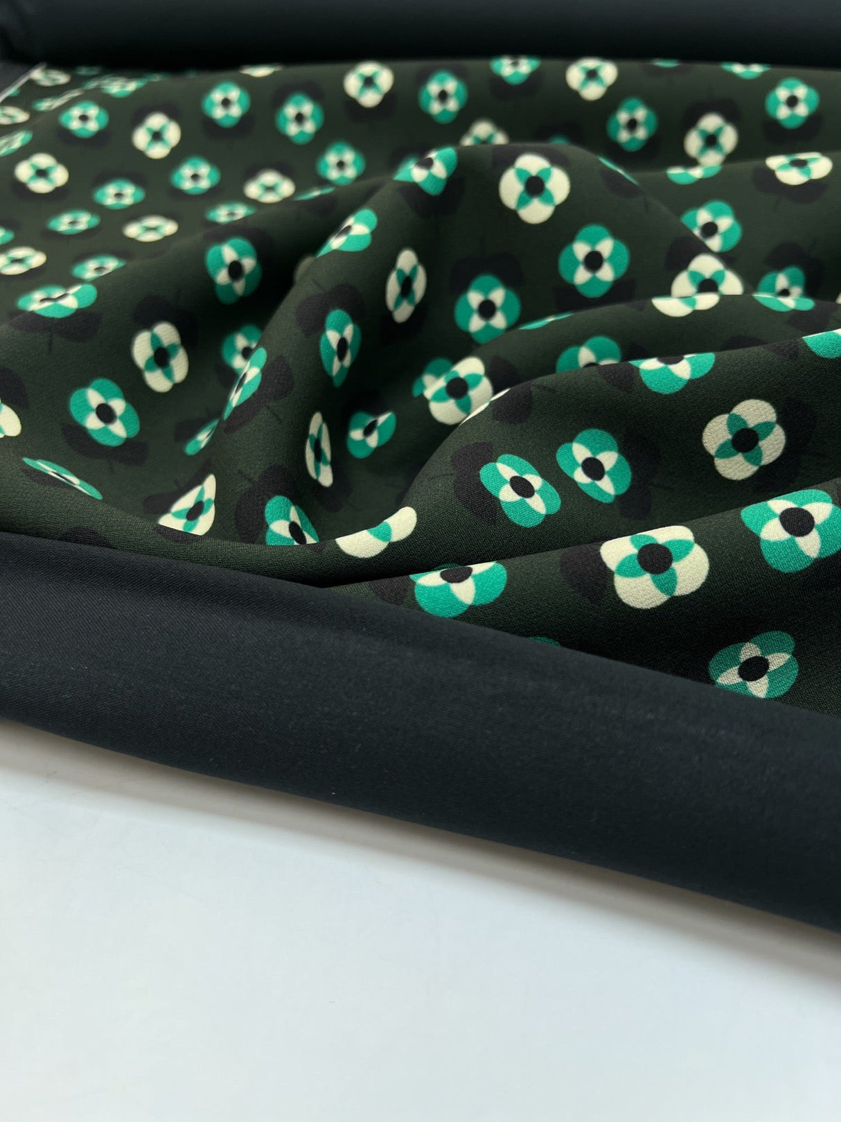 Polyamide Elastane Crepe Printed Green