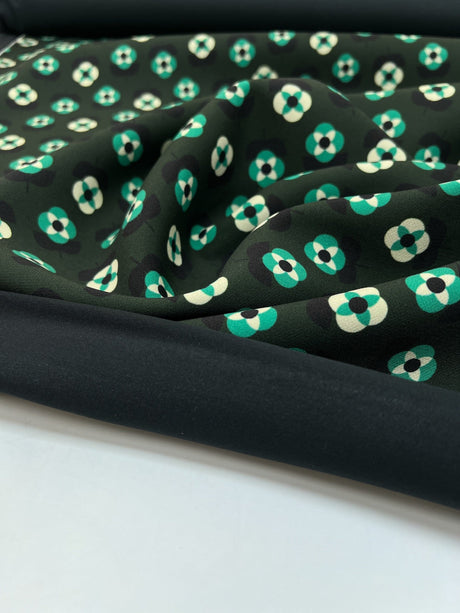 Polyamide Elastane Crepe Printed Green