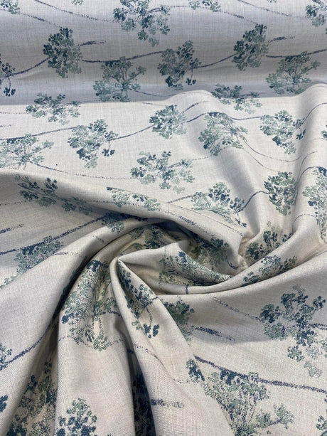 Sunbrella Stem Rainfall Sunbrella Acrylic Fabric - Botanical Floral Print, Rainfall, 54" Width (1 Yard)