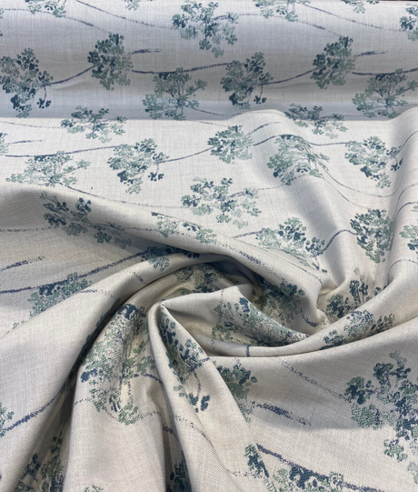 Sunbrella Stem Rainfall Sunbrella Acrylic Fabric - Botanical Floral Print, Rainfall, 54" Width (1 Yard)