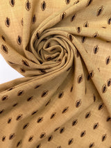Wool Printed Beige Brown Fabric