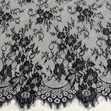 Embroidered Chantilly Lace with Eyelash Scallop
