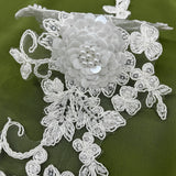 Beaded Corded Floral 3D Lace Applique