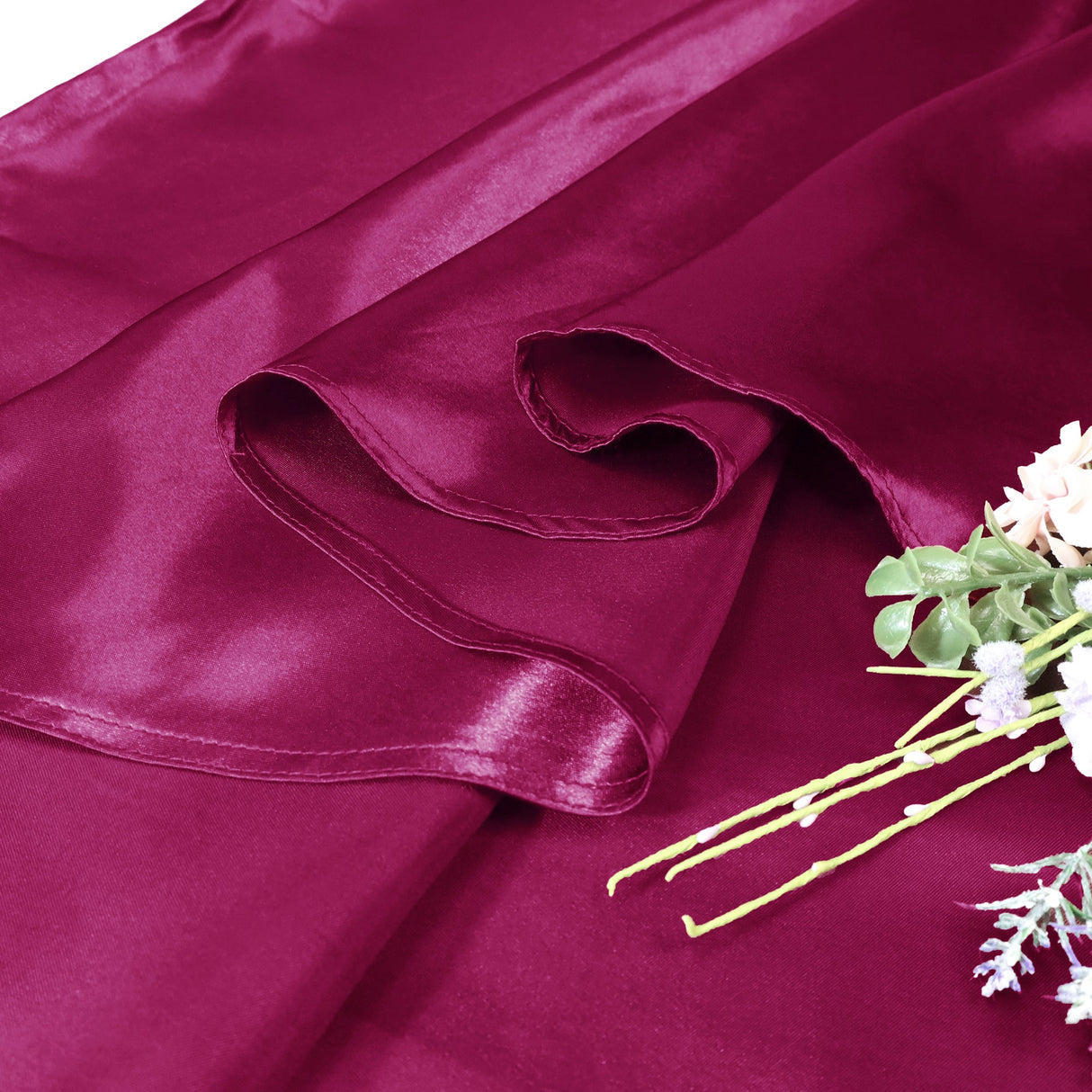 Round Satin Tablecloth 120" Sangria