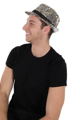 Silver Hat with Reversible Sequins