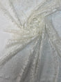 Viscose Lace Mesh Floral White Beige