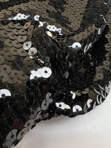Black Knitted Polyamide Fabric With Sequins