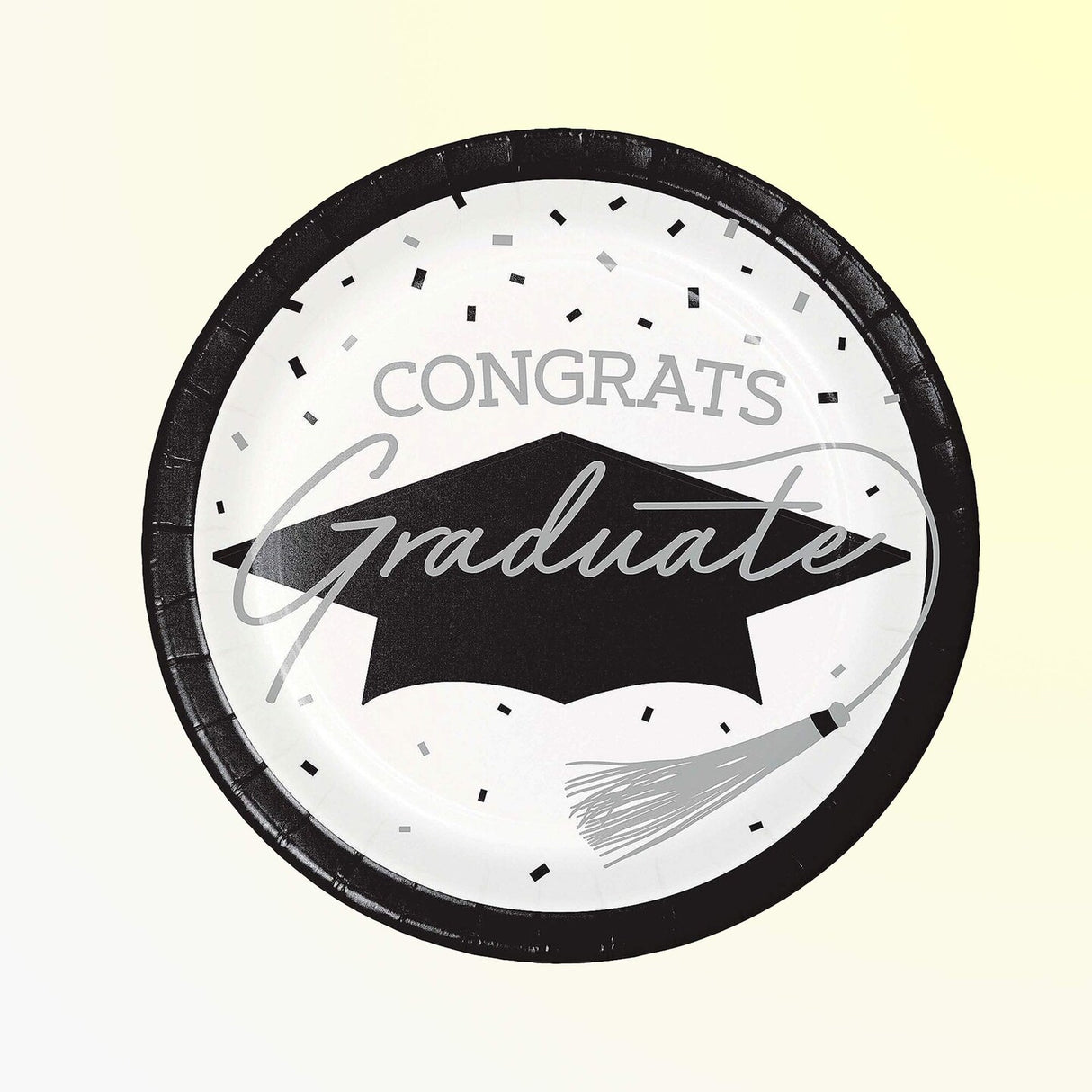 9" 54 Count Versatile White Graduation Party Paper Plates