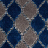 Nubia Cobalt Navy Upholstery Velvet Fabric - Blue Gray Raised Velvet, 54" Width, 6.75" Horizontal Repeat, 7.5" Vertical Repeat (1 Yard)