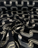 Ravello Black Velvet Raised Upholstery Fabric - Black, Silver, Charcoal, Dark Gold, 56" Width (1 Yard)