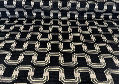 Ravello Black Velvet Raised Upholstery Fabric - Black, Silver, Charcoal, Dark Gold, 56" Width (1 Yard)