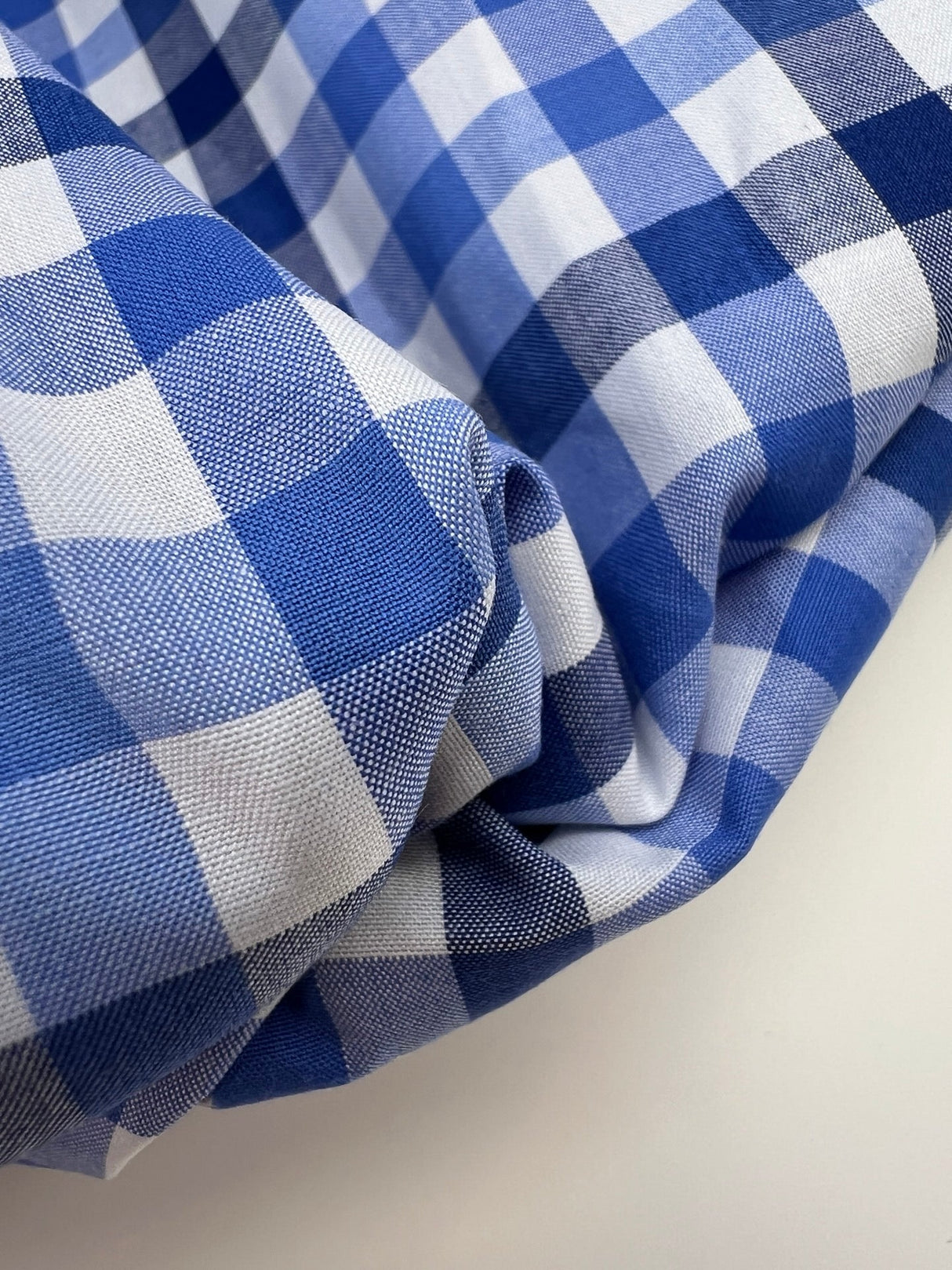 Cotton Poplin Checked Blue