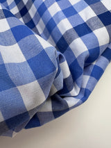 Cotton Poplin Checked Blue