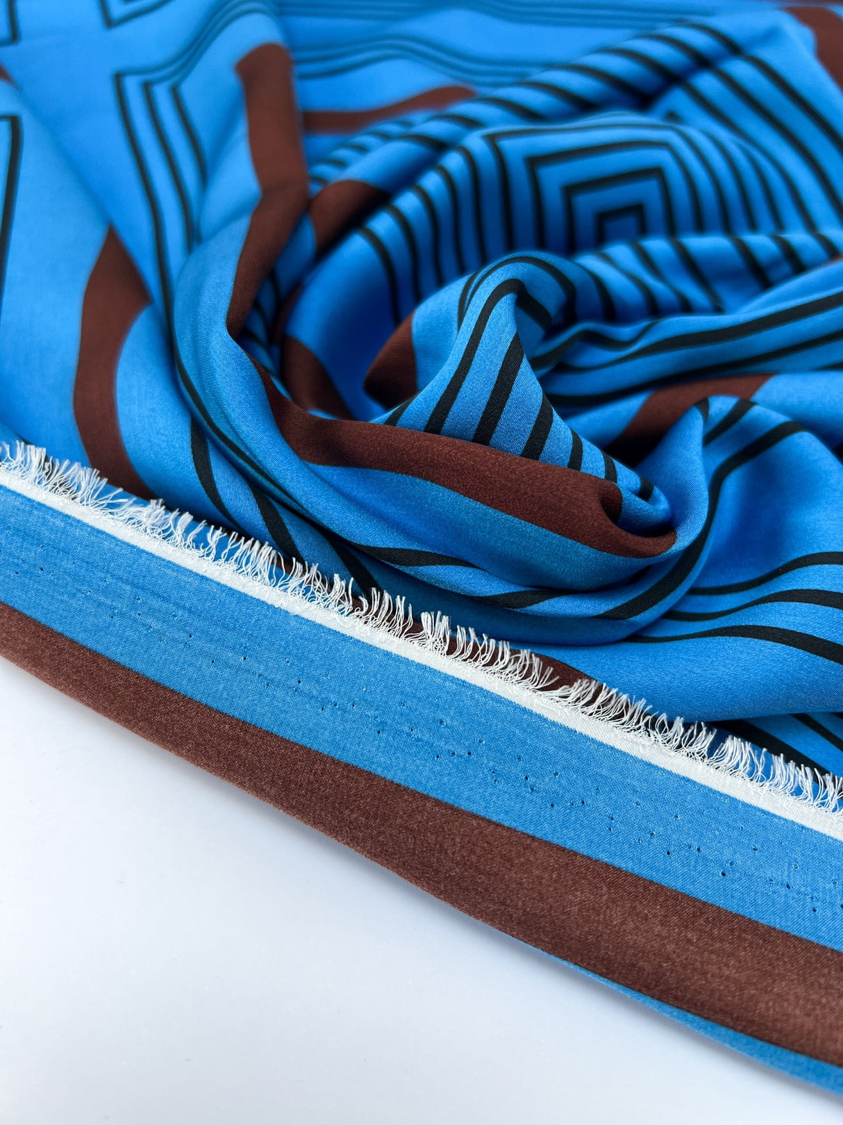 Polyester Sateen Printed Blue