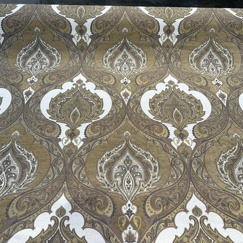 Casablanca Chenille Upholstery Fabric - Ivory Treasure Damask, 54" Width (By The Yard)