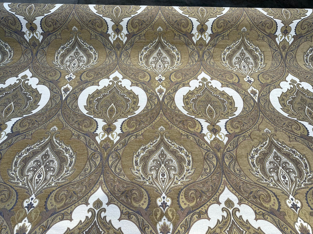 Casablanca Chenille Upholstery Fabric - Ivory Treasure Damask, 54" Width (By The Yard)