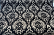 Algiers Onyx Chenille Upholstery Fabric - Black Damask, 56" Width (1 Yard)