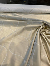 Trellis Ivory Reversible Drapery Woven Fabric - Ivory Trellis, 67" Width (1 Yard)