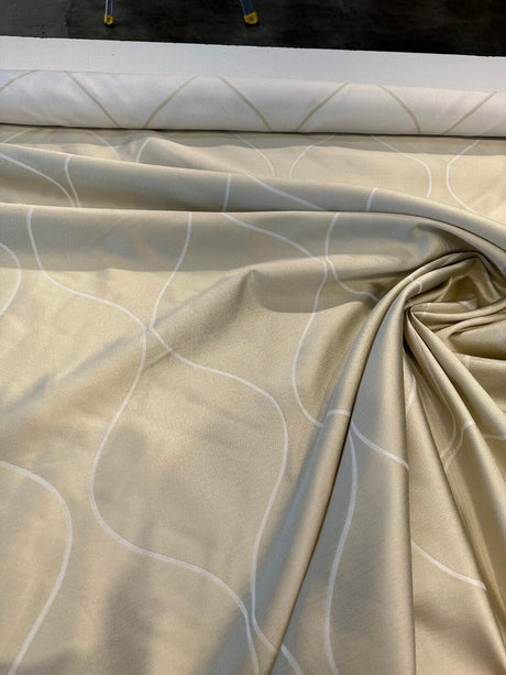 Trellis Ivory Reversible Drapery Woven Fabric - Ivory Trellis, 67" Width (1 Yard)