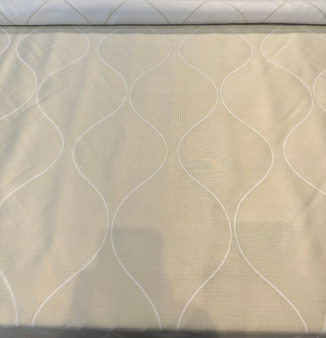 Trellis Ivory Reversible Drapery Woven Fabric - Ivory Trellis, 67" Width (1 Yard)