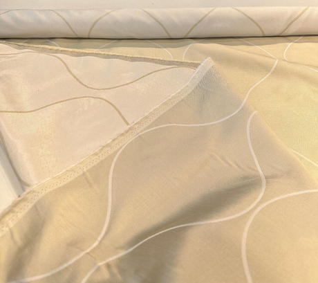 Trellis Ivory Reversible Drapery Woven Fabric - Ivory Trellis, 67" Width (1 Yard)