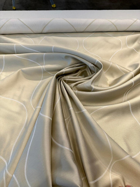 Trellis Ivory Reversible Drapery Woven Fabric - Ivory Trellis, 67" Width (1 Yard)