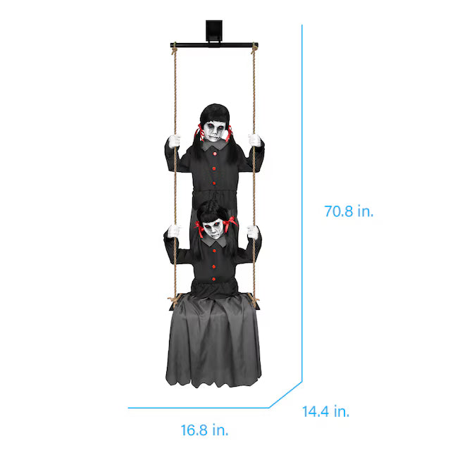 Haunted Living 6-Foot Swinging Ghoulish Twins Animatronic Halloween Decoration