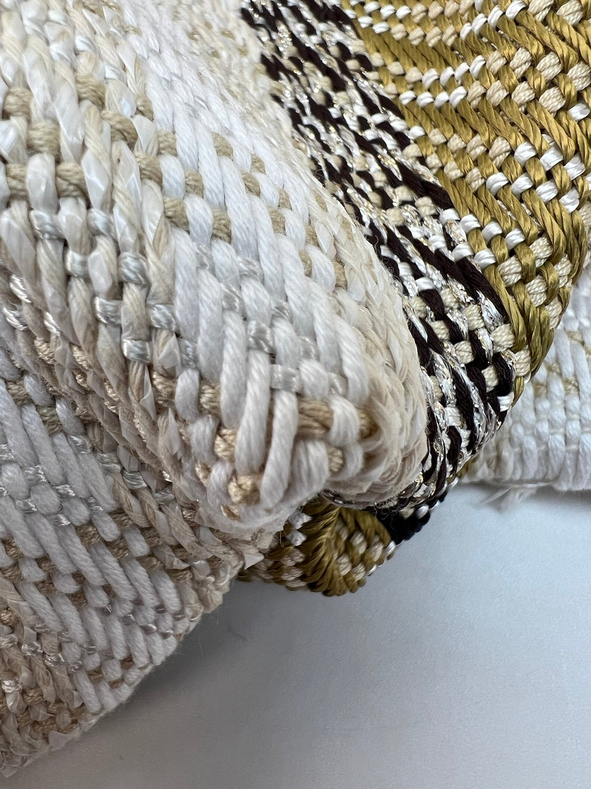 Wool Tweed Blend Checked Beige-Green with Lurex