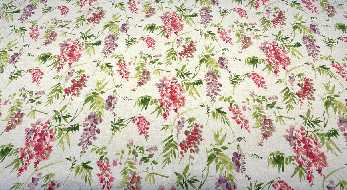 Solita Elegance Cotton Fabric - White Floral, 54" Width, 12" Vertical Repeat, 27.5" Horizontal Repeat (1 Yard)