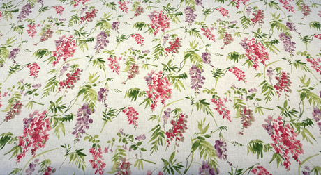 Solita Elegance Cotton Fabric - White Floral, 54" Width, 12" Vertical Repeat, 27.5" Horizontal Repeat (1 Yard)