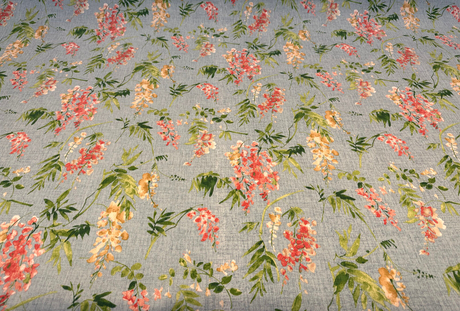 Solita Elegance Cotton Fabric - Blue Floral, 54" Width, 12" Vertical Repeat, 27.5" Horizontal Repeat (1 Yard)