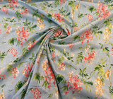 Solita Elegance Cotton Fabric - Blue Floral, 54" Width, 12" Vertical Repeat, 27.5" Horizontal Repeat (1 Yard)