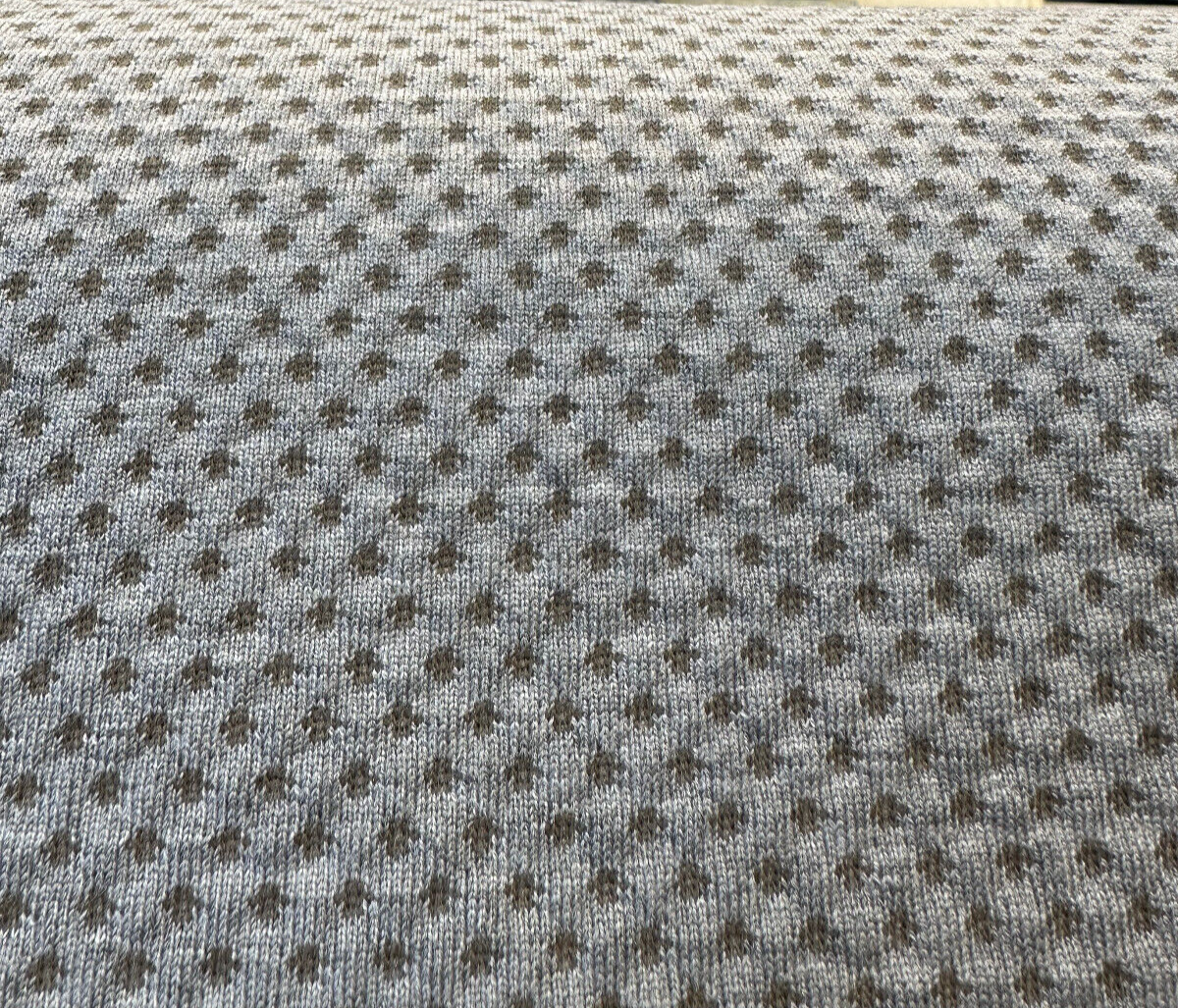 Sunbrella Dot Gray Putty 3D Acrylic Fabric - Gray Putty Dot Pattern, 61" Width (By The Yard)