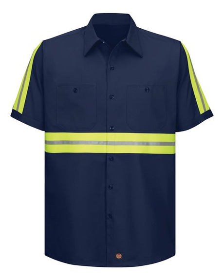 Red Kap Men's Enhanced Visibility Short Sleeve Cotton Work Shirt