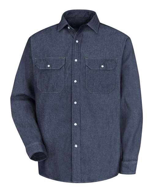 Red Kap Men's Tall Deluxe Denim Long Sleeve Shirt