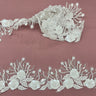 1 Yard Embroidered on 100% Polyester Net Mesh 4? Wide Beaded & Corded Floral Lace Trimming
