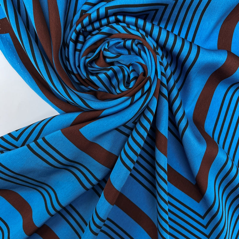 Polyester Sateen Printed Blue