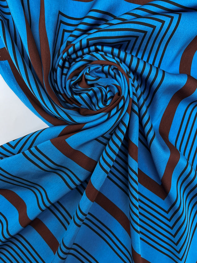 Polyester Sateen Printed Blue