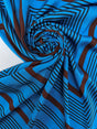 Polyester Sateen Printed Blue