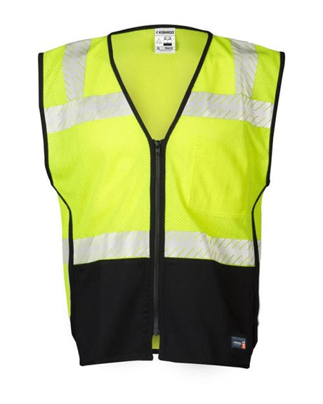 Kishigo Unisex Premium Black Series FR Black Bottom Mesh Vest