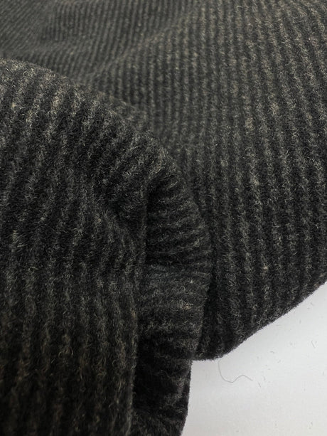 Wool Blend Tweed Gray Black
