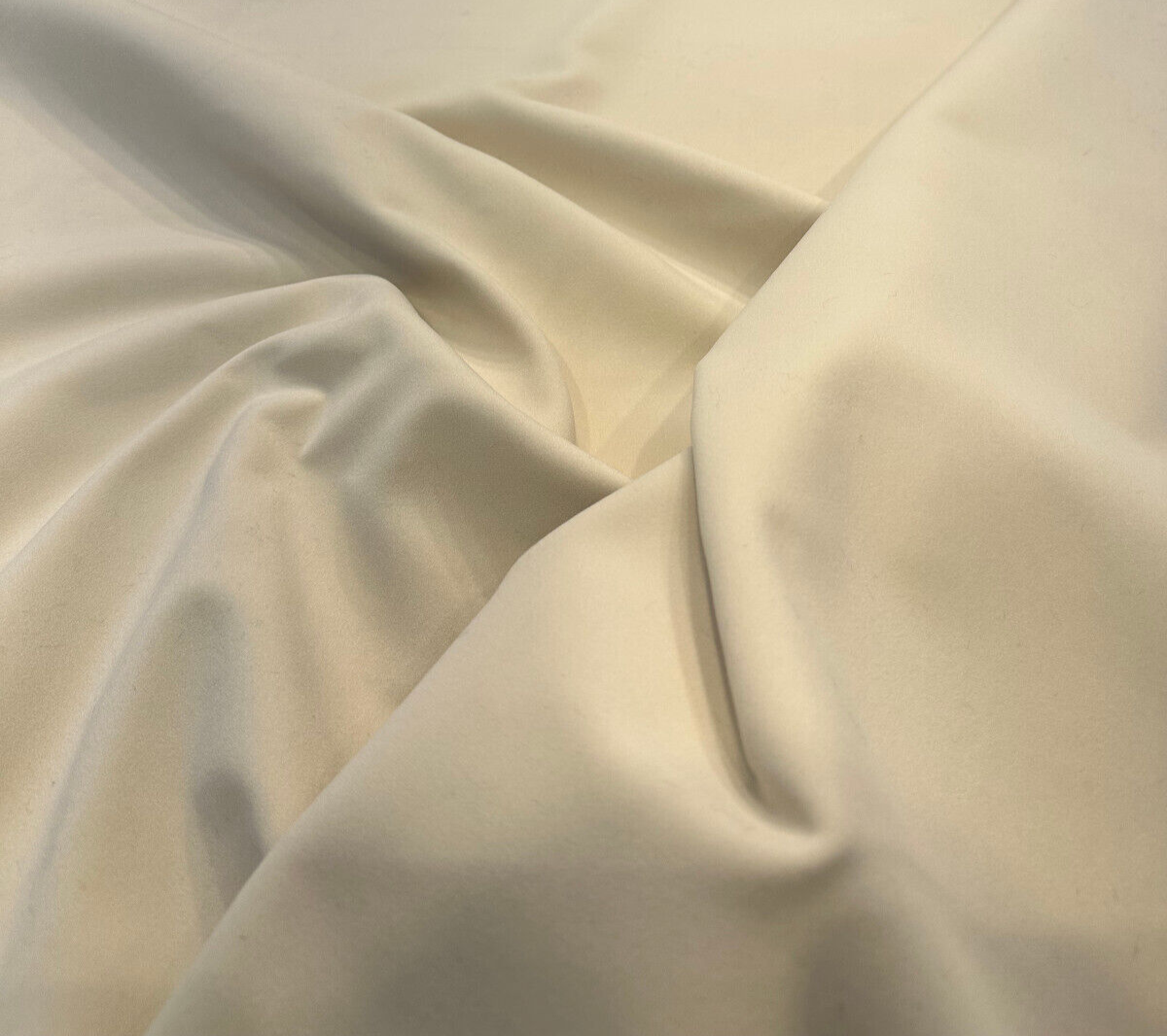 Modern Velvet Polyester Fabric - Ivory Velvet Pile, 56" Width (1 Yard)