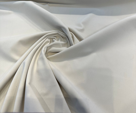 Modern Velvet Polyester Fabric - Ivory Velvet Pile, 56" Width (1 Yard)