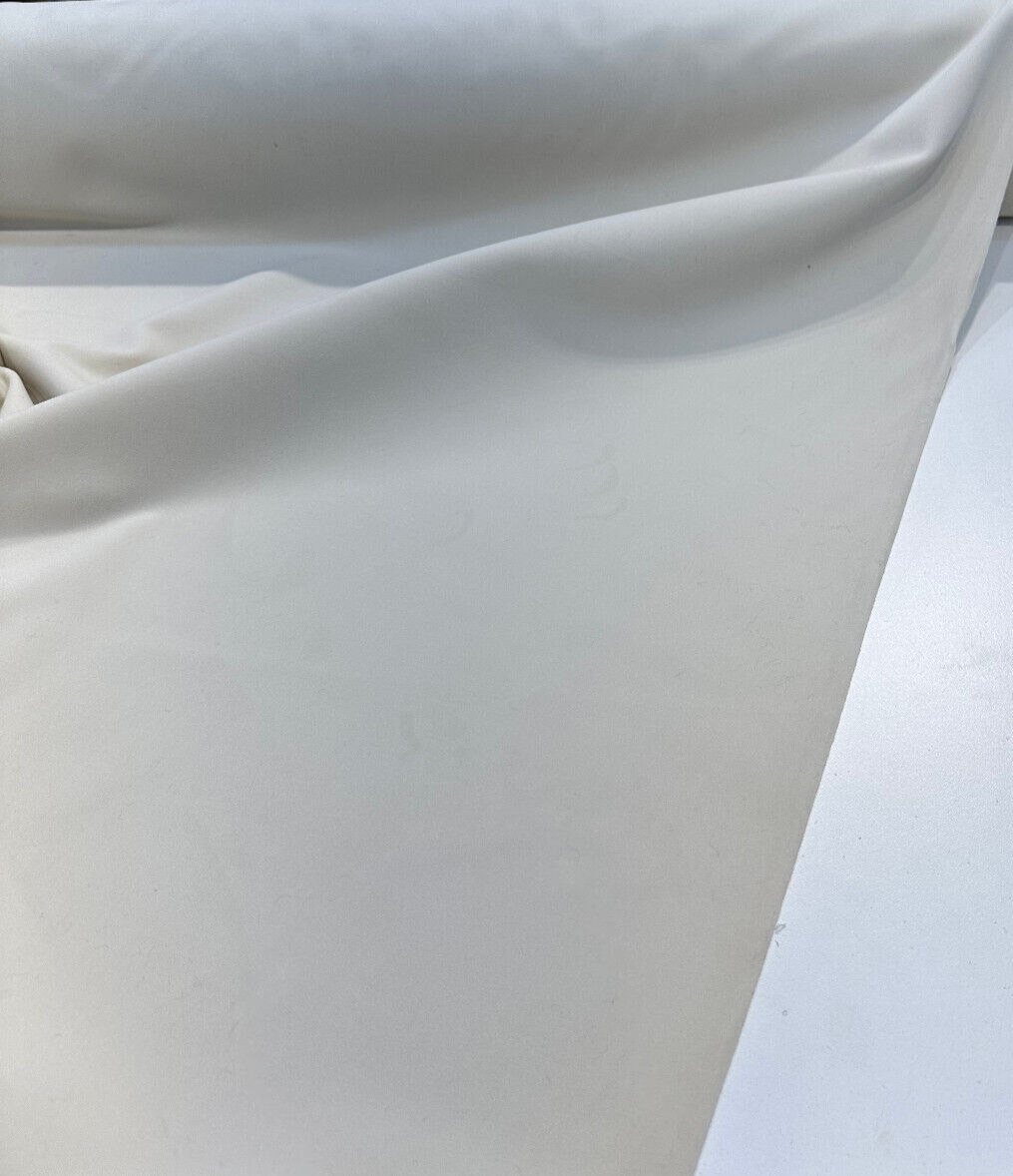 Modern Velvet Polyester Fabric - Ivory Velvet Pile, 56" Width (1 Yard)