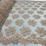 Beaded 3D Floral Lace Fabric 50" Wide