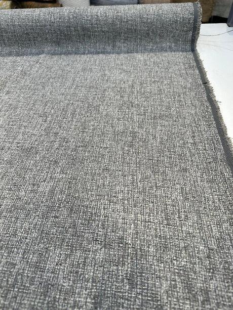 Crypton Performance Compass Gray Stone Upholstery Fabric - Gray Stone, Textured Chenille, 1 Yard