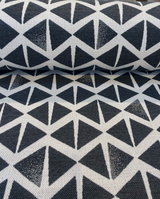 Sunbrella Spectacle Tuxedo Solution Dyed Acrylic Fabric - Black And Off White, 54" Width, 13" Vertical Repeat, 7" Horizontal Repeat (1 Yard)