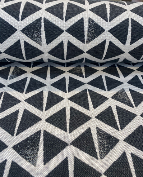 Sunbrella Spectacle Tuxedo Solution Dyed Acrylic Fabric - Black And Off White, 54" Width, 13" Vertical Repeat, 7" Horizontal Repeat (1 Yard)